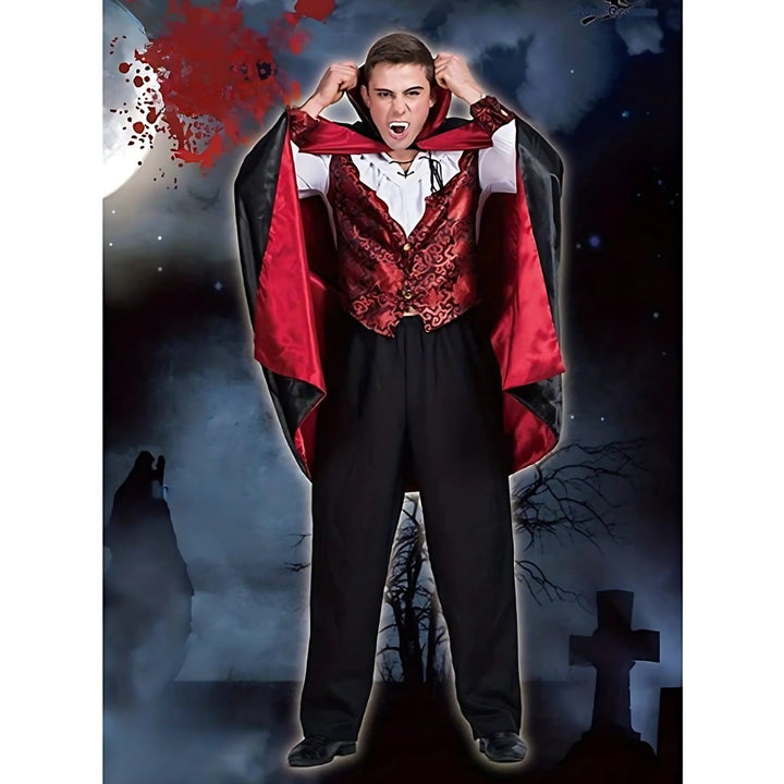 Noctisvale - Gothic Vampire Costume Vest and Cape Set