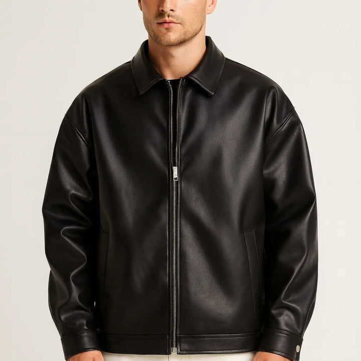 Oversized Collar Zip Jacket