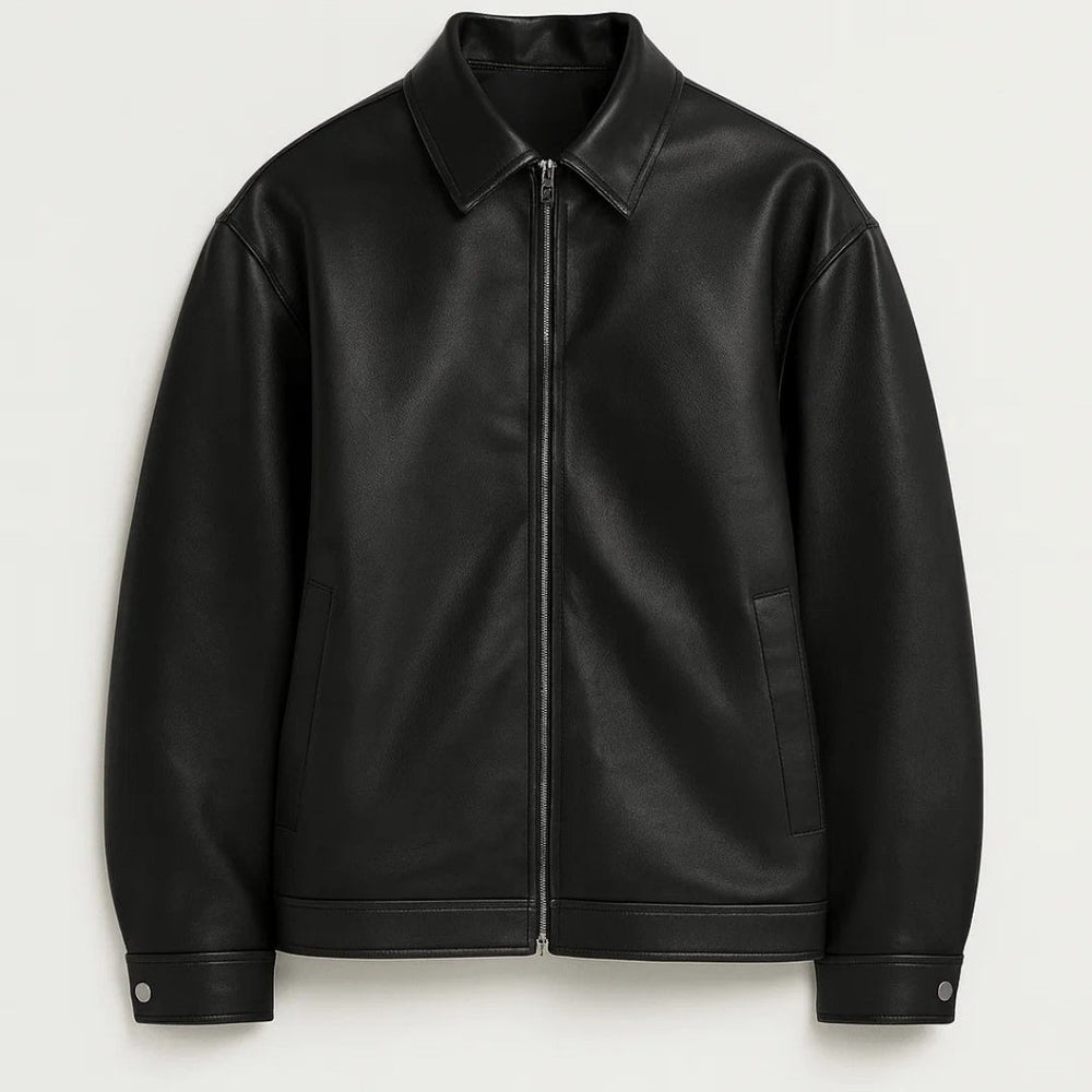 Oversized Collar Zip Jacket
