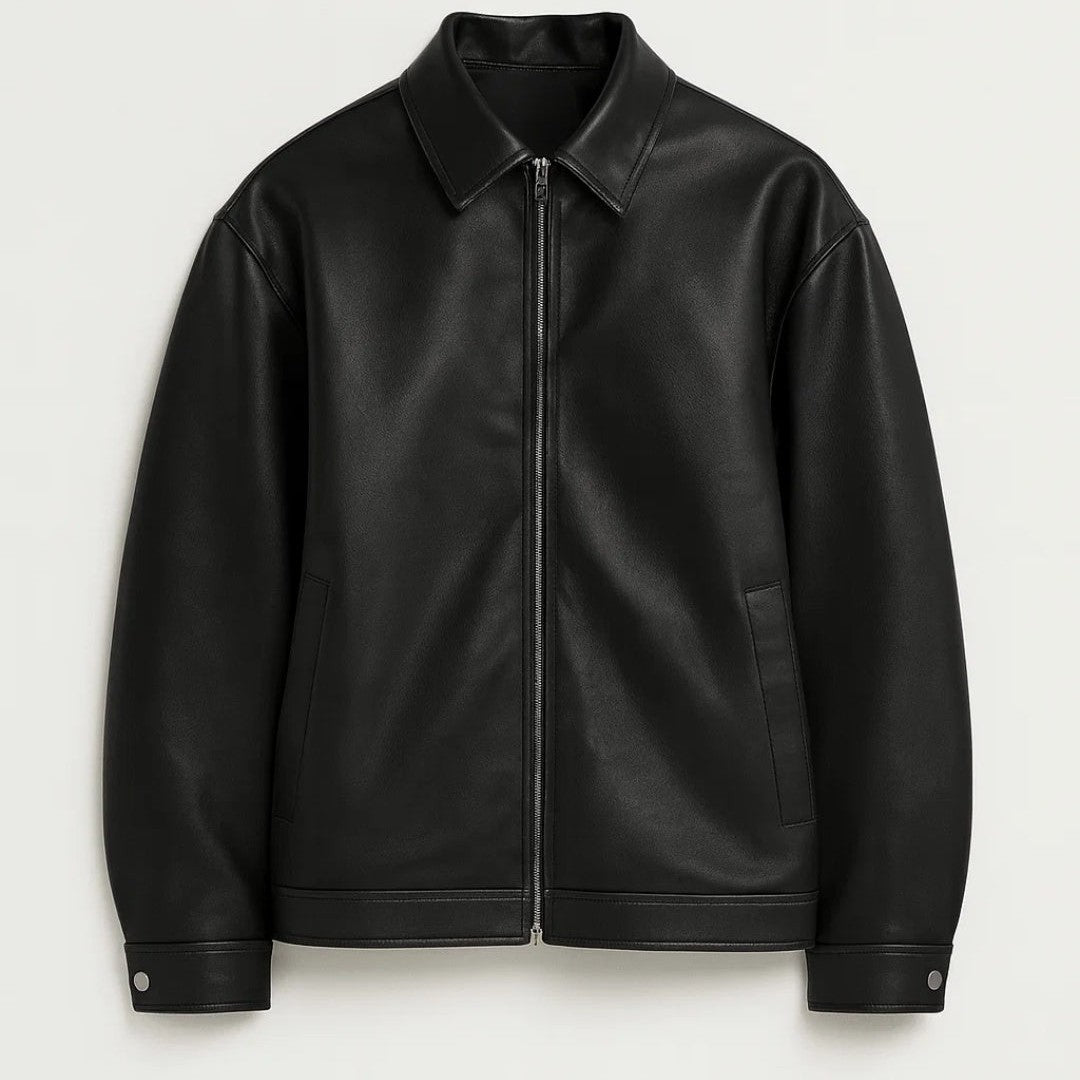 Oversized Collar Zip Jacket