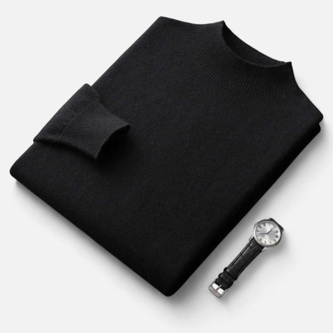 Valmonti | Men’s Pure Wool Half-Turtleneck Sweater