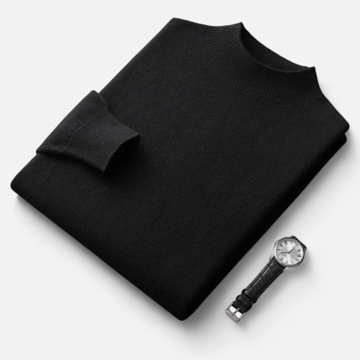 Valmonti | Men’s Pure Wool Half-Turtleneck Sweater
