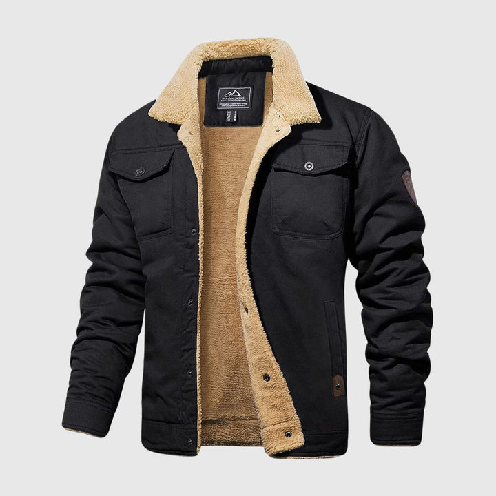 Sherpa Collar Snap-Front Jacket