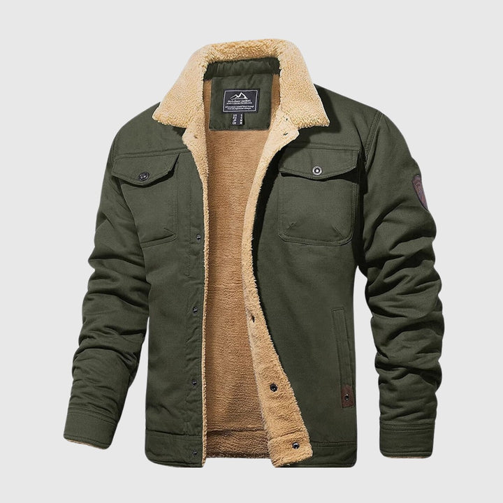Sherpa Collar Snap-Front Jacket