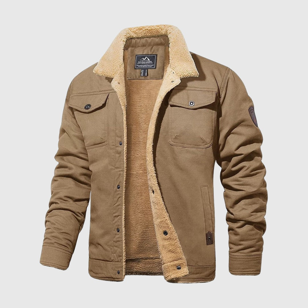 Sherpa Collar Snap-Front Jacket
