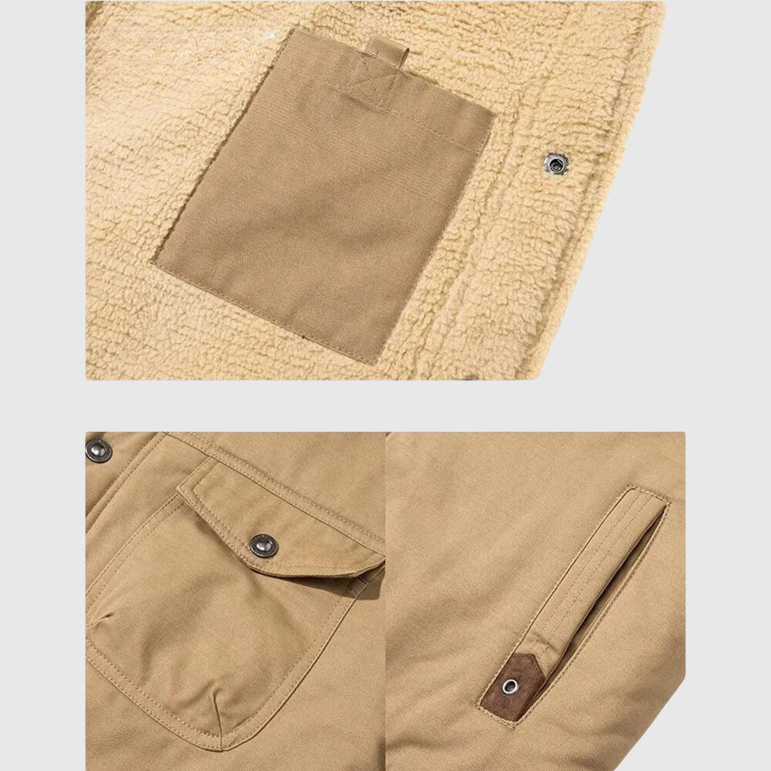 Sherpa Collar Snap-Front Jacket