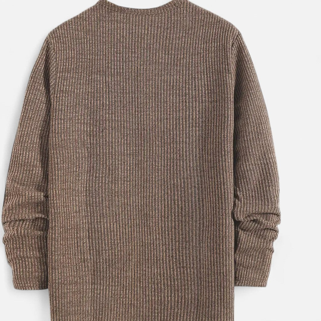 Valmonti | Men’s Cable-Knit Henley Sweater