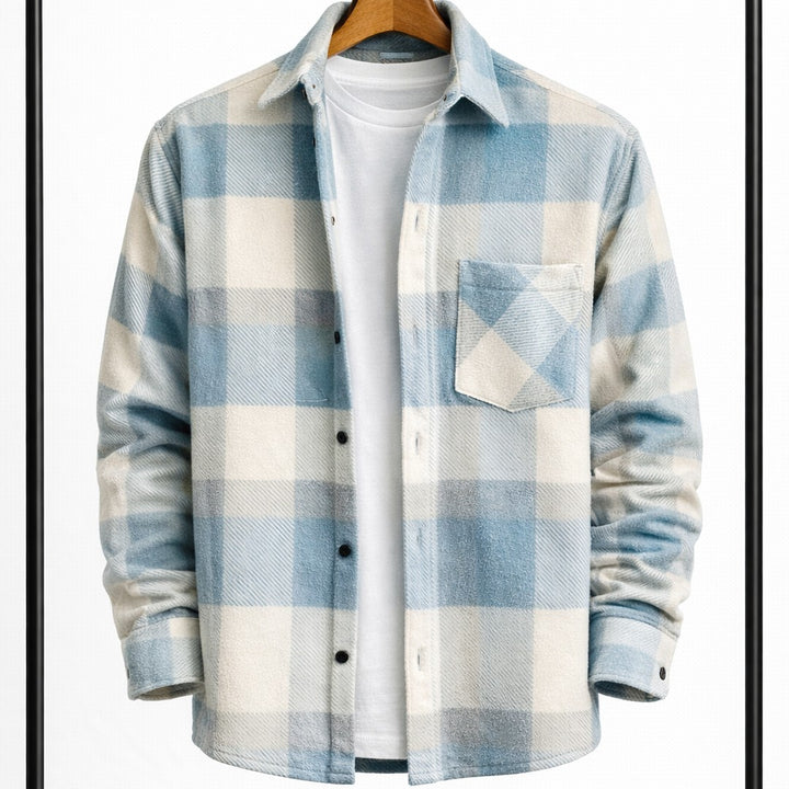 Chunky Check Snap-Front Overshirt Jacket