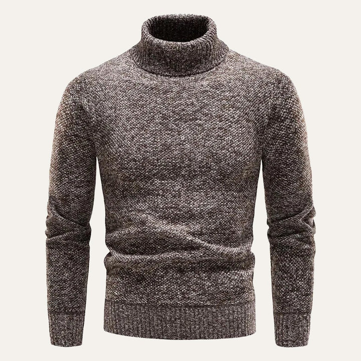 Marled Chunky Knit Turtleneck Sweater