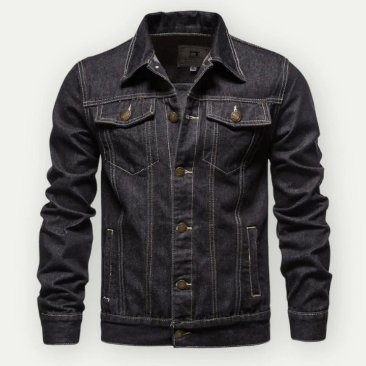 Men's trucker jacket – Denim – Tailored fit – Metal buttons – Chest and side pockets
