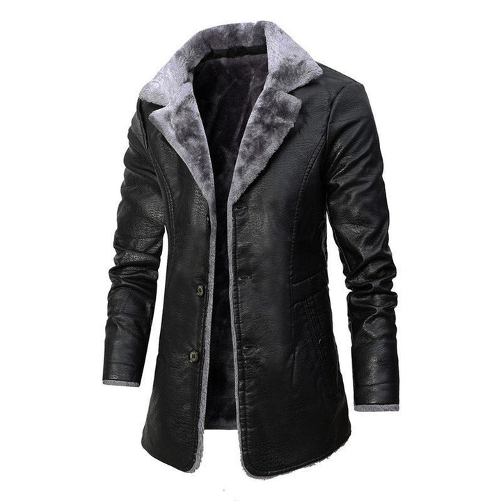 Montrose Fox - Longline Coat Plush Collar Leather-Look Finish