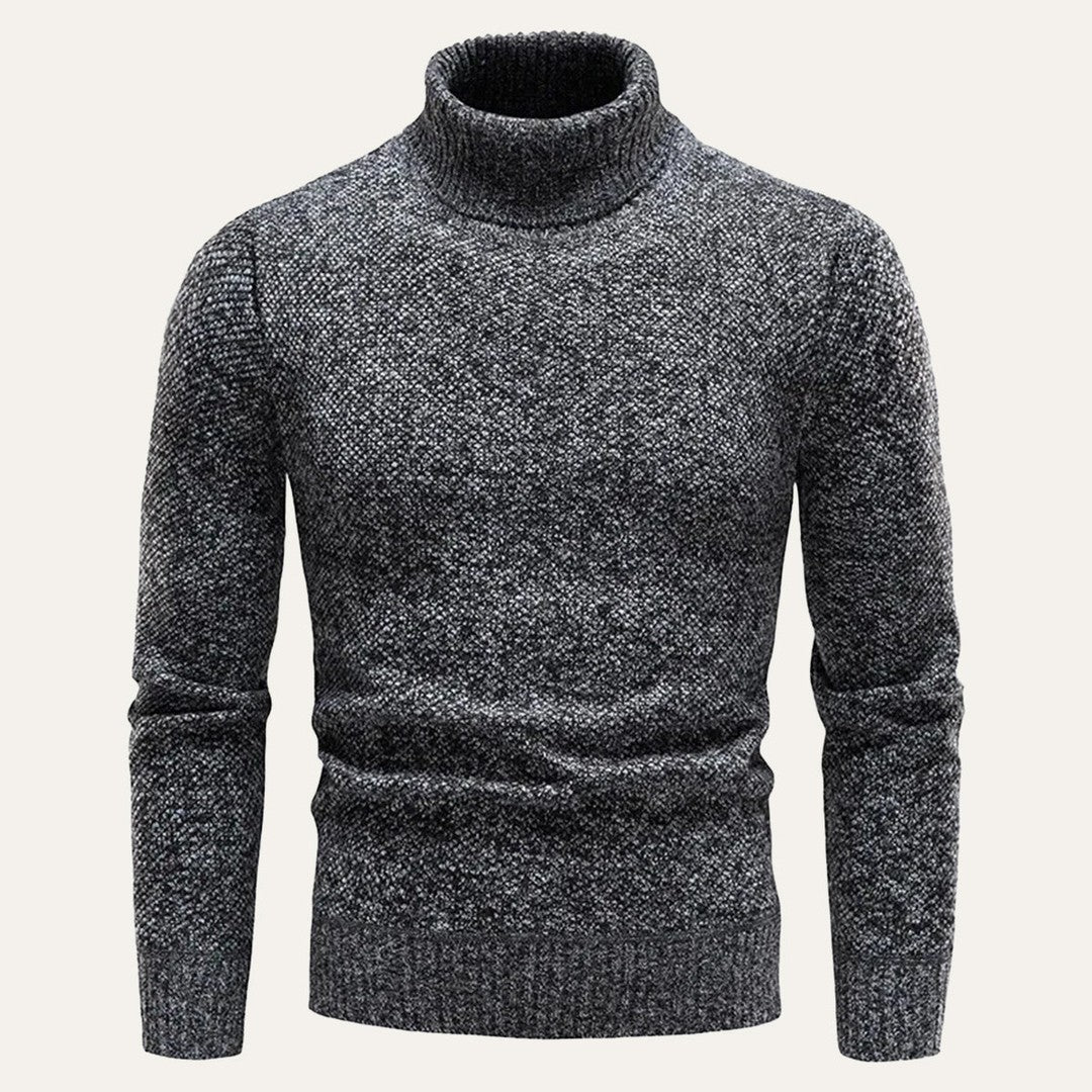 Marled Chunky Knit Turtleneck Sweater
