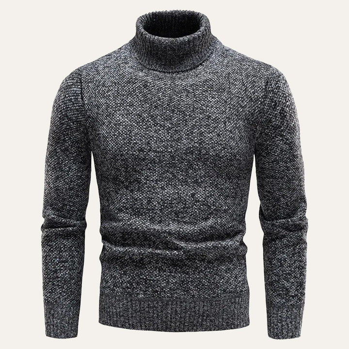 Marled Chunky Knit Turtleneck Sweater