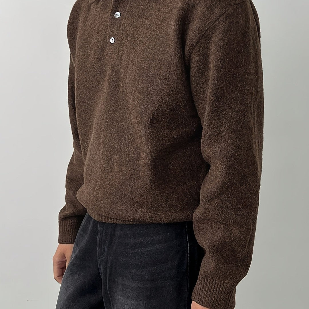 Polo-Collar Knit Sweater