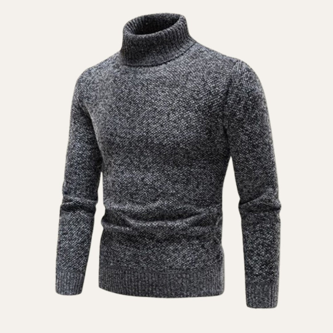 Marled Chunky Knit Turtleneck Sweater