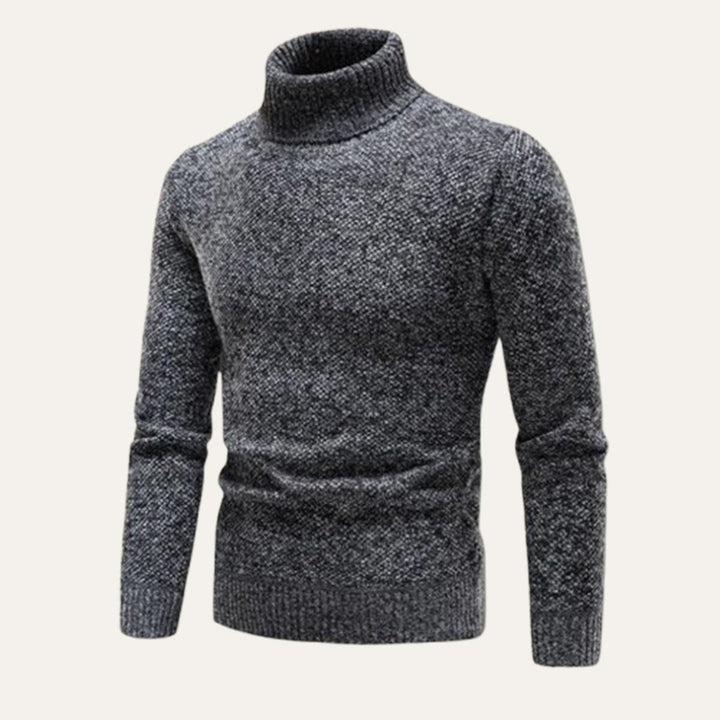 Marled Chunky Knit Turtleneck Sweater