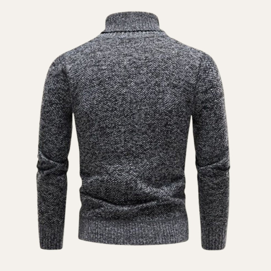 Marled Chunky Knit Turtleneck Sweater