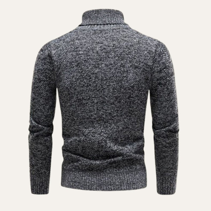 Marled Chunky Knit Turtleneck Sweater