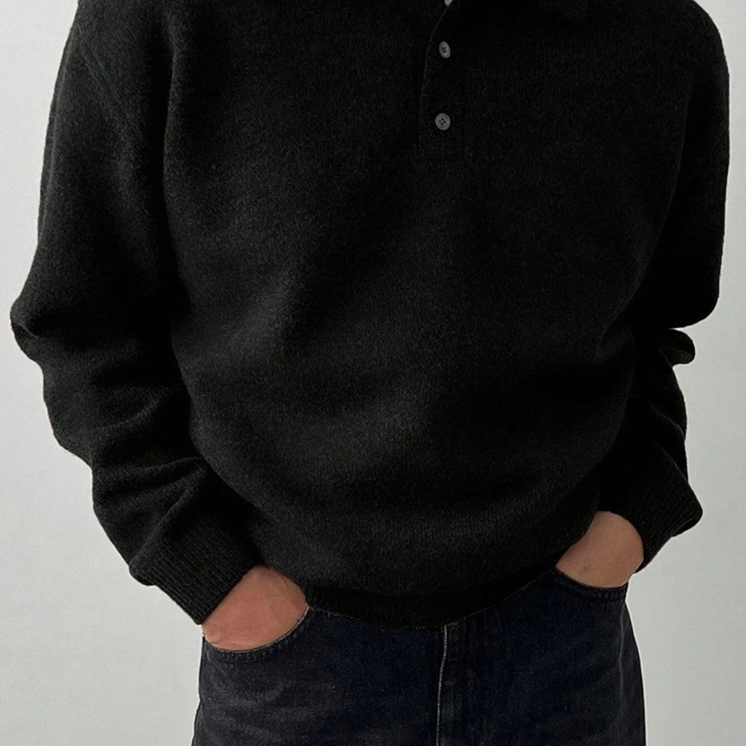 Polo-Collar Knit Sweater