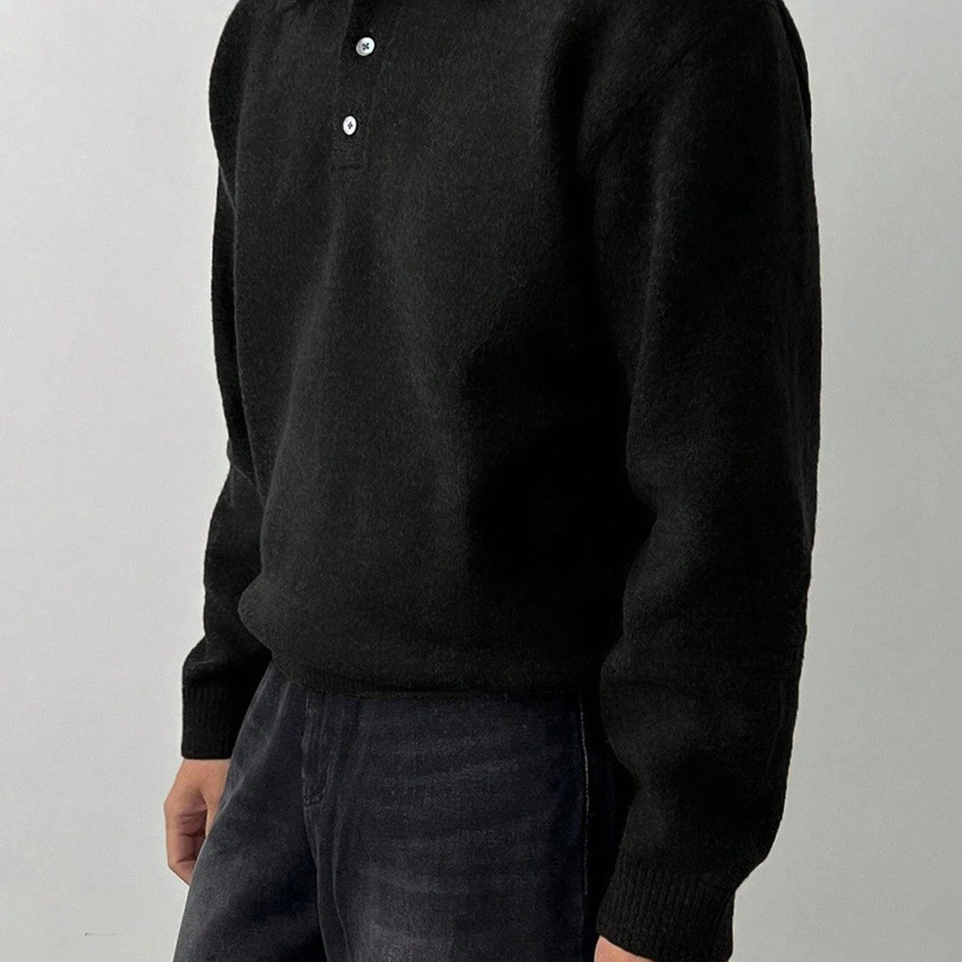 Polo-Collar Knit Sweater