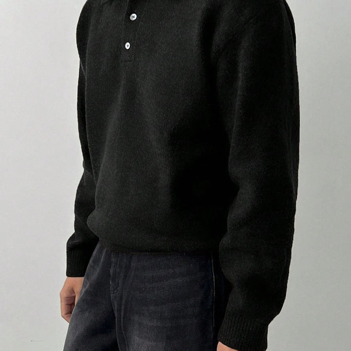 Polo-Collar Knit Sweater