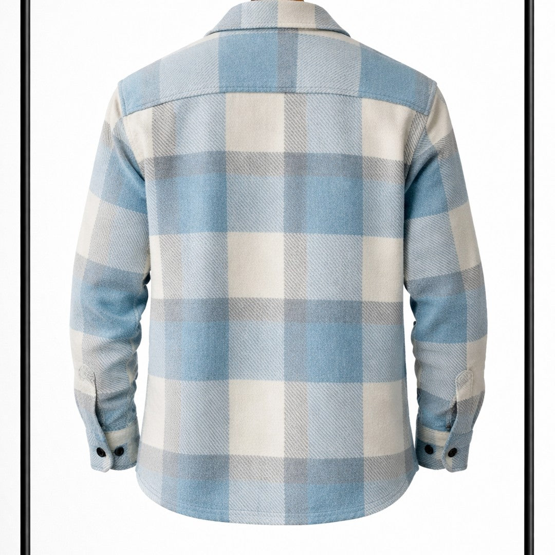 Chunky Check Snap-Front Overshirt Jacket