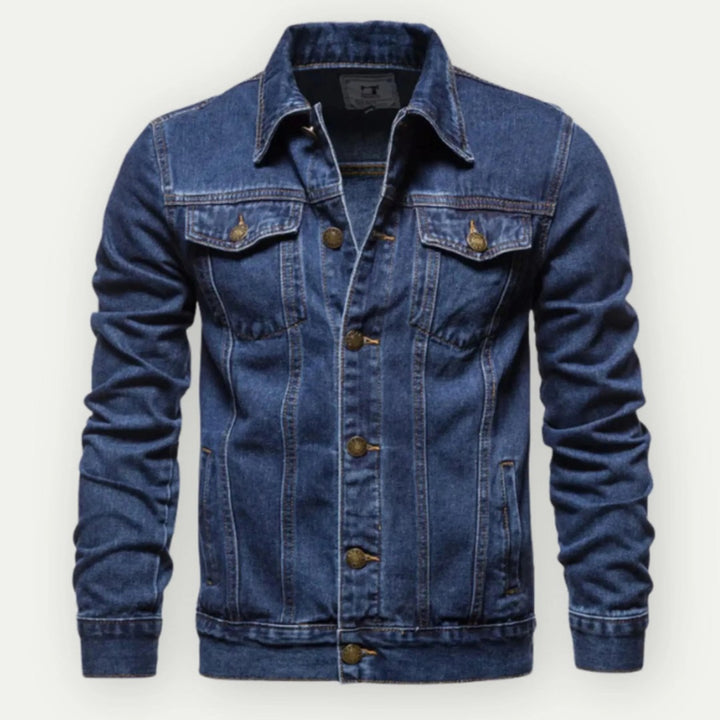 Men's trucker jacket – Denim – Tailored fit – Metal buttons – Chest and side pockets