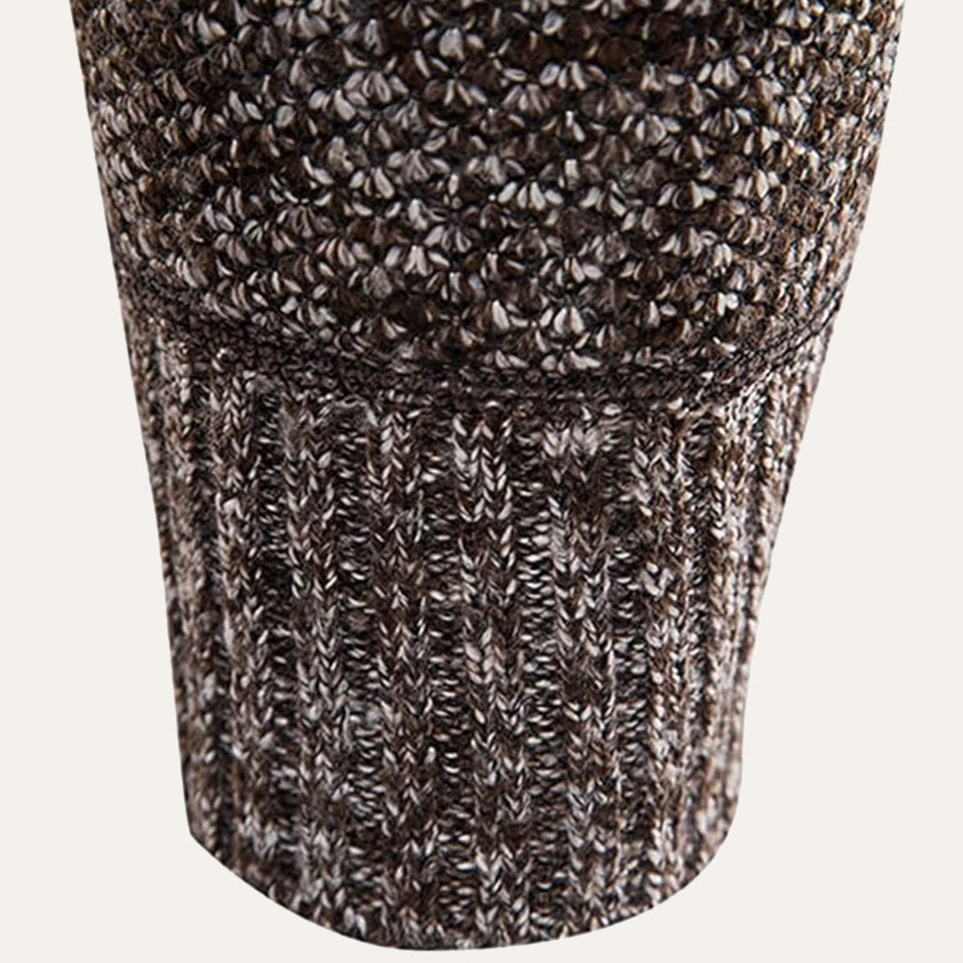 Marled Chunky Knit Turtleneck Sweater