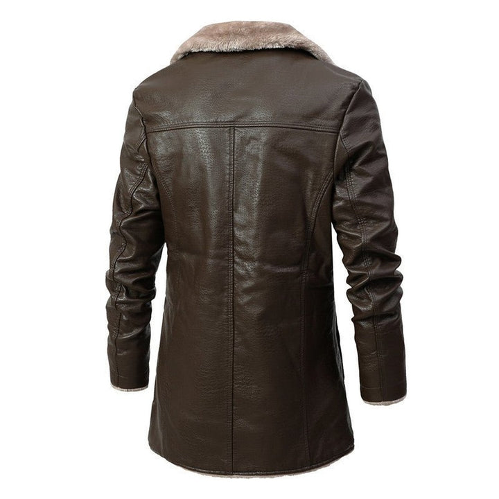 Montrose Fox - Longline Coat Plush Collar Leather-Look Finish