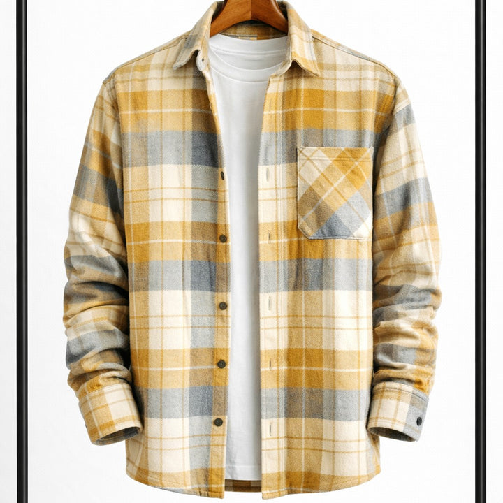Chunky Check Snap-Front Overshirt Jacket