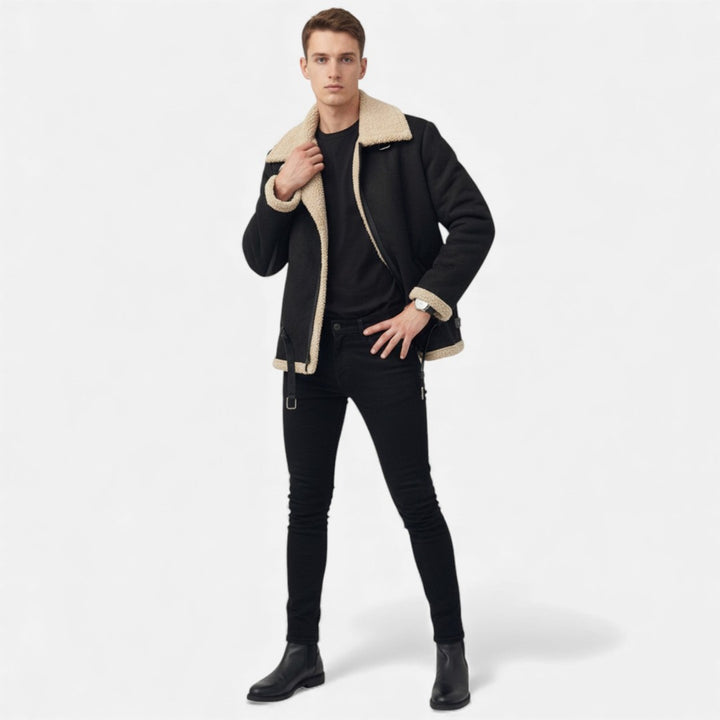 Valmonti | Men’s Fur-Lined Winter Jacket – Classic Warm Coat