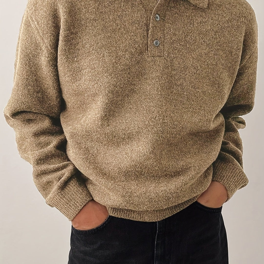 Polo-Collar Knit Sweater