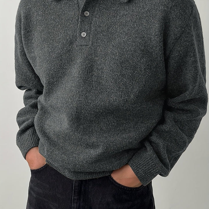 Polo-Collar Knit Sweater