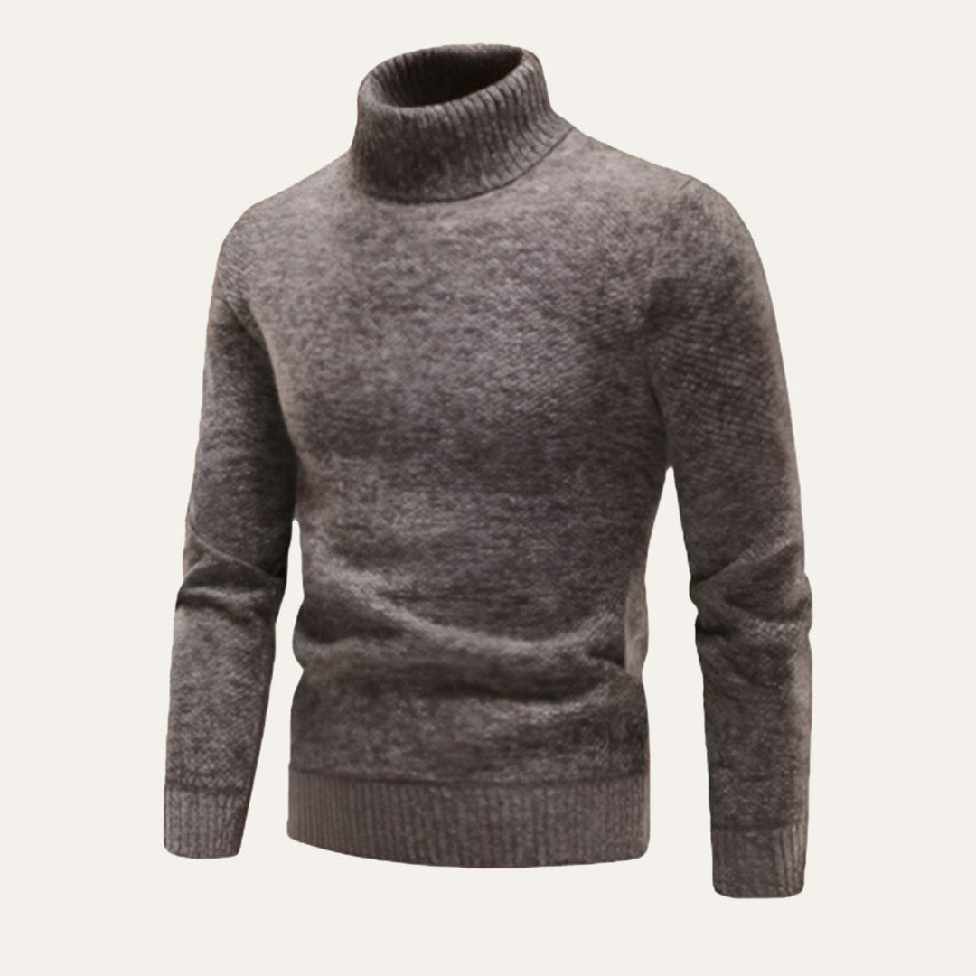Marled Chunky Knit Turtleneck Sweater