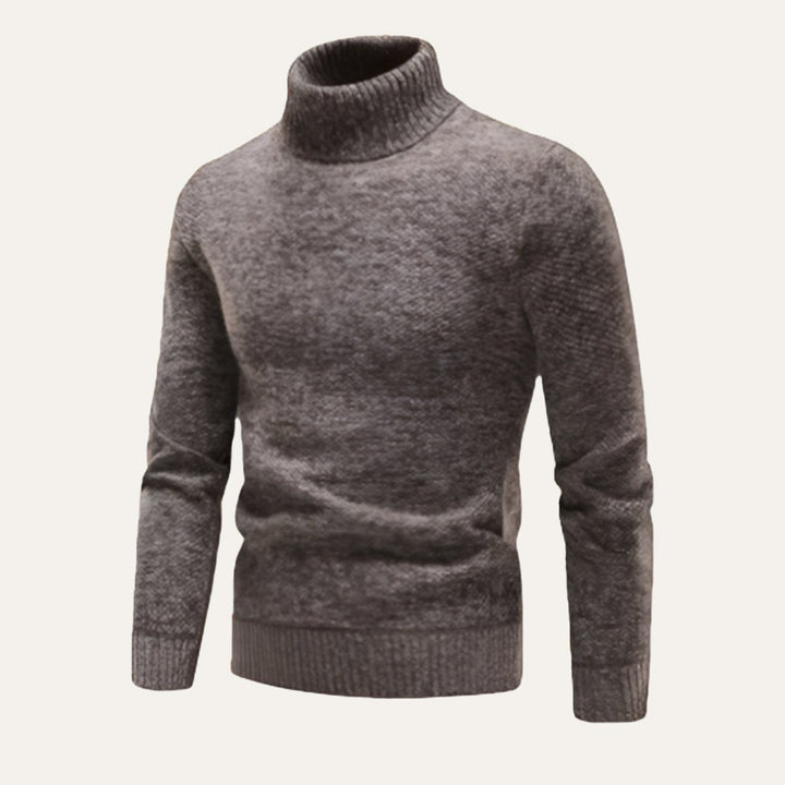 Marled Chunky Knit Turtleneck Sweater