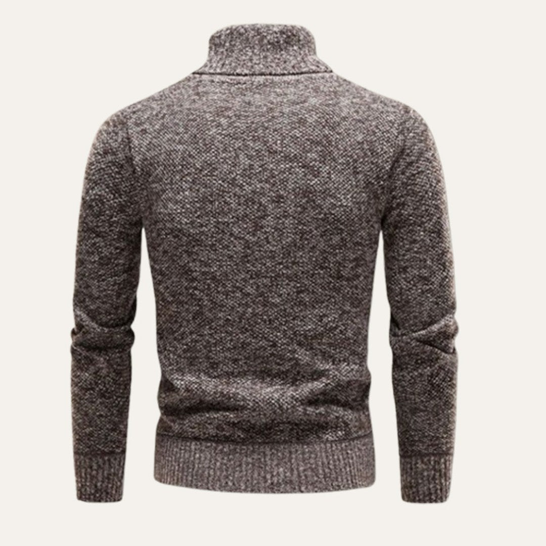 Marled Chunky Knit Turtleneck Sweater