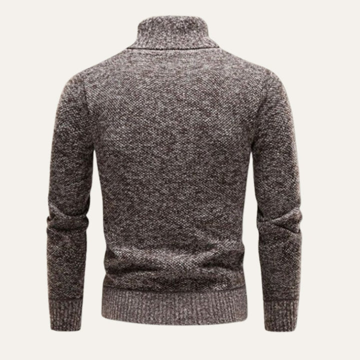 Marled Chunky Knit Turtleneck Sweater