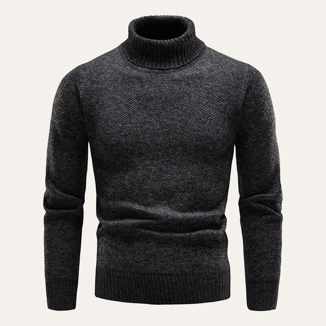 Marled Chunky Knit Turtleneck Sweater