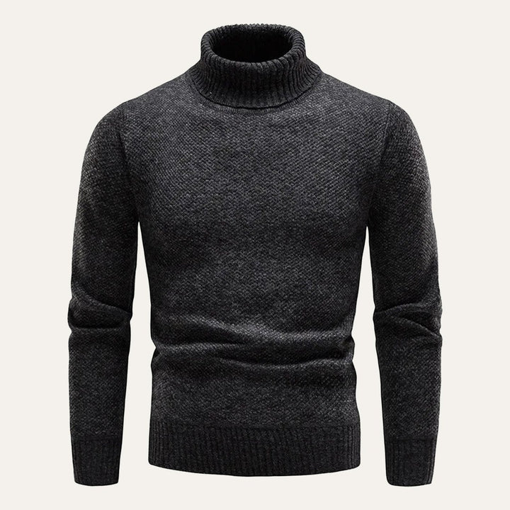 Marled Chunky Knit Turtleneck Sweater