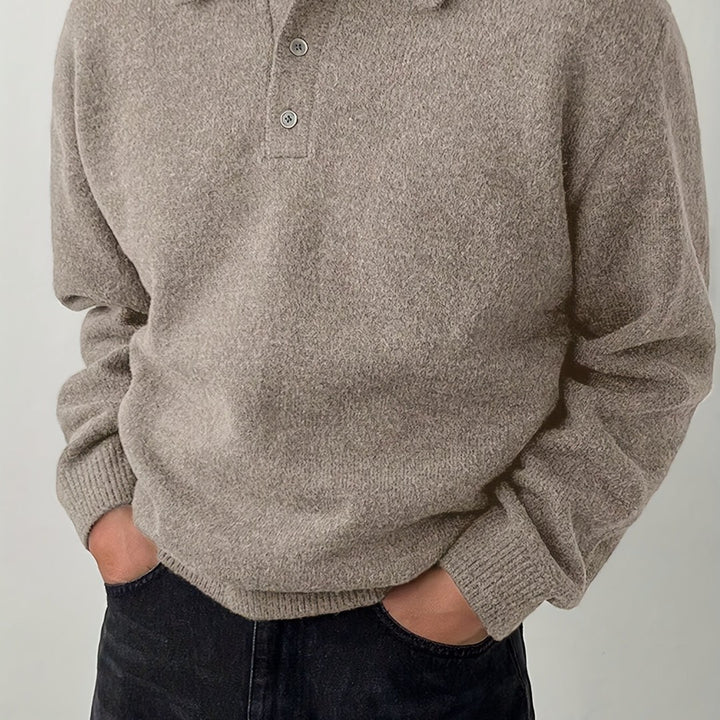 Polo-Collar Knit Sweater