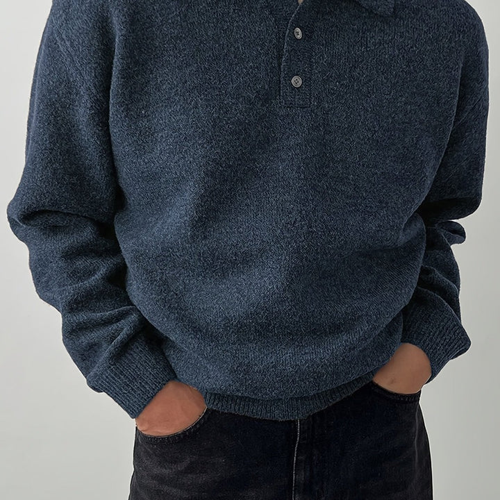 Polo-Collar Knit Sweater