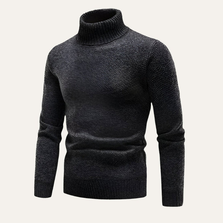 Marled Chunky Knit Turtleneck Sweater