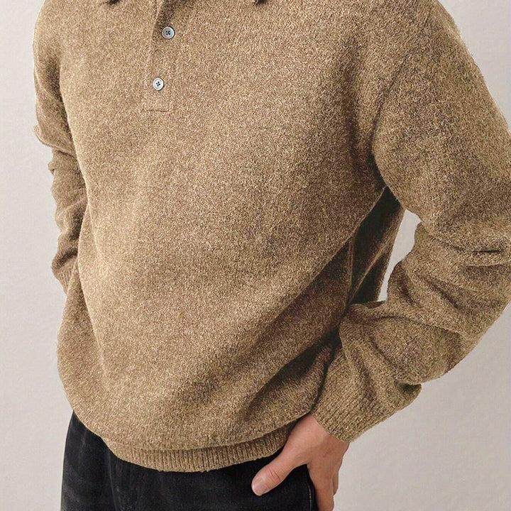 Polo-Collar Knit Sweater