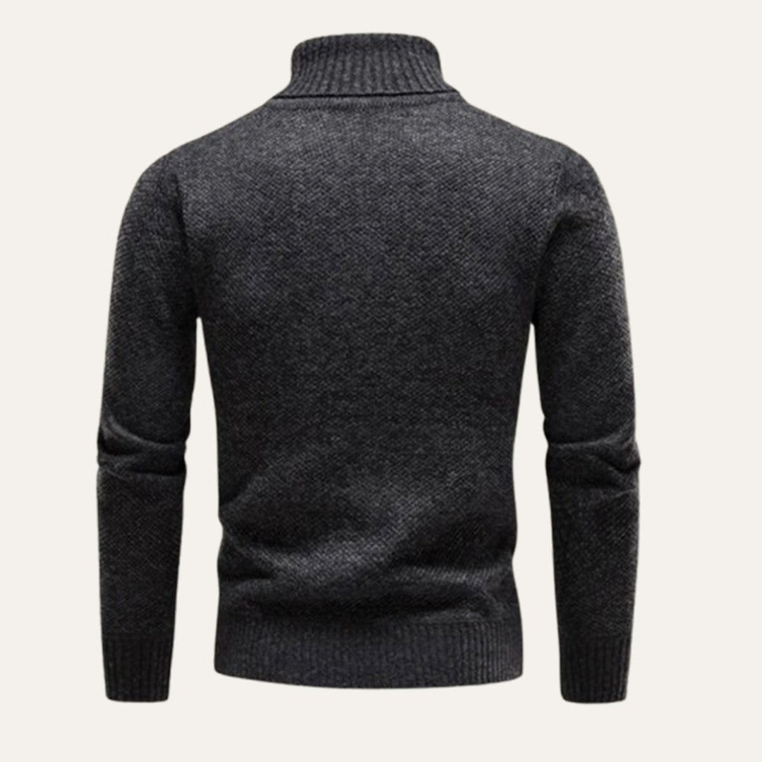 Marled Chunky Knit Turtleneck Sweater