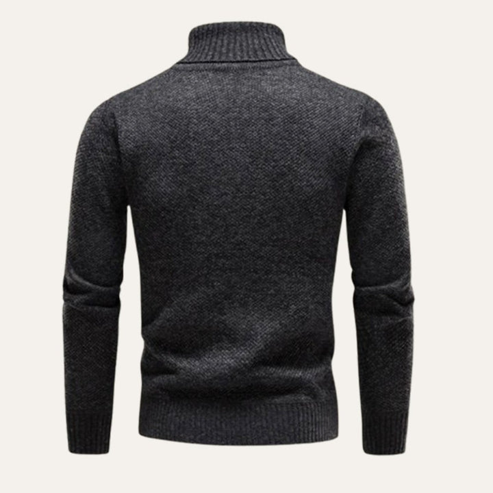 Marled Chunky Knit Turtleneck Sweater