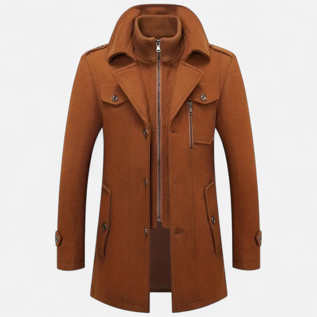 Valmonti | Men’s Slim-Fit Tweed Coat