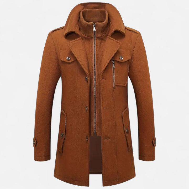 Valmonti | Men’s Slim-Fit Tweed Coat