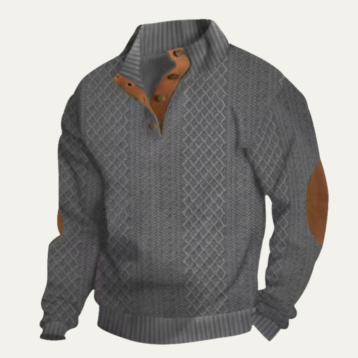 Elbow Patch Quarter-Zip Sweater