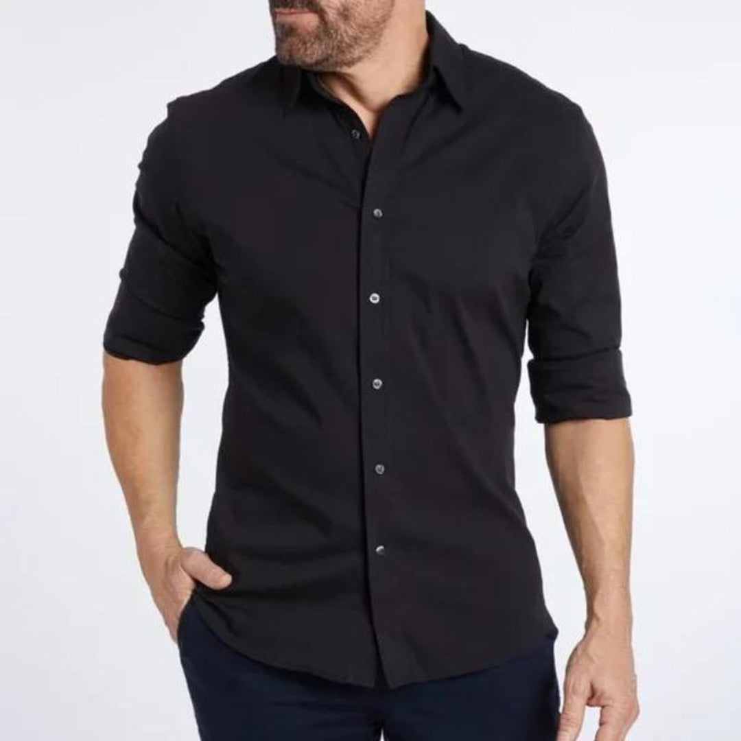 Hidden-Zip Button-Front Shirt
