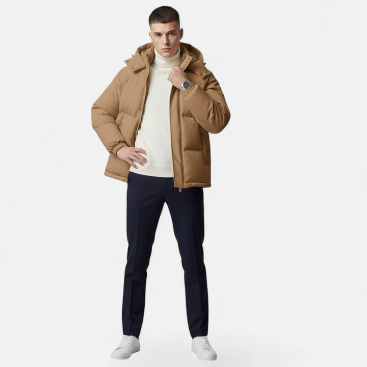 Valmonti | Men’s Hooded Solid-Colour Padded Jacket